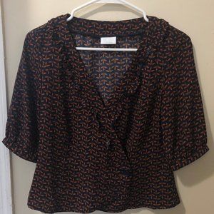 Abound Navy & Orange Blouse